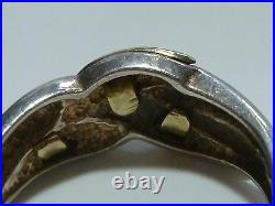 Designer Marked Classy Sterling Silver 14k Vine Leaf Womens Ring Band Size 7.25