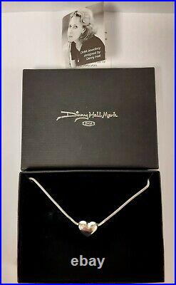Dinny Hall Mark DHM Sterling Silver Heart & Chain Choker Necklace
