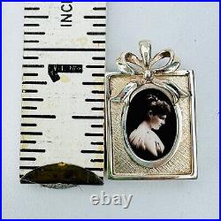 Dollhouse Miniature Sterling Silver Picture Frame With Bow MARKED 925 SIGNED