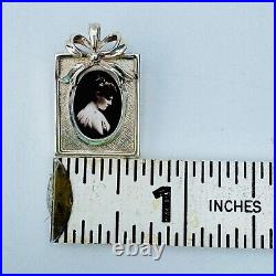 Dollhouse Miniature Sterling Silver Picture Frame With Bow MARKED 925 SIGNED