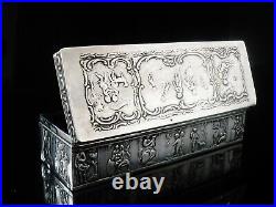 Dutch Pseudo Marked Sterling Silver Jewellery Box 1893