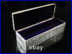 Dutch Pseudo Marked Sterling Silver Jewellery Box 1893