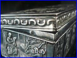 Dutch Pseudo Marked Sterling Silver Jewellery Box 1893