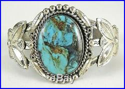 Early Mark Bell Trading Post Sterling Silver & Turquoise Cuff Bracelet, 35.7 gr