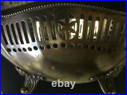 English Marked Pierced Bowl Basket Sterling Silver 7.75 X 4.75 X 3.5 182 G