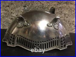 English Marked Pierced Bowl Basket Sterling Silver 7.75 X 4.75 X 3.5 182 G