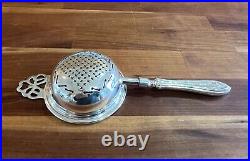 English Sterling Silver Tea Strainer with Hallmarks