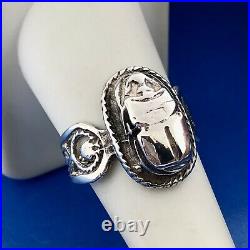 Estate Art Deco Art Nouveau European Marked Sterling Silver Scarab Ring