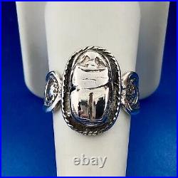 Estate Art Deco Art Nouveau European Marked Sterling Silver Scarab Ring