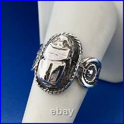 Estate Art Deco Art Nouveau European Marked Sterling Silver Scarab Ring