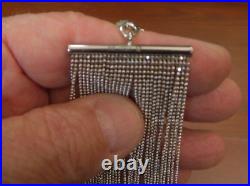 Estate Sterling Silver 925 Wide Curb Chain Multi Strand Necklace Italy 23