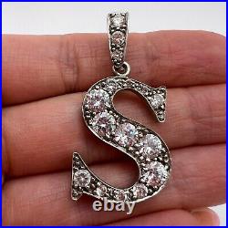 Exciting Sterling Silver 925 Women's Jewelry Pendant S Letter Marked Italy 5 Gr