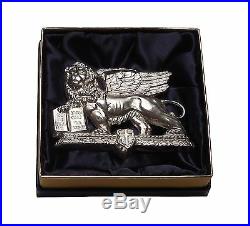 Exclusive Elegant Stylish Sterling Silver Lion of St. Mark Brooch Pin