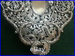 Exquisite Antique Chinese Export Silver Dish Marked W. L