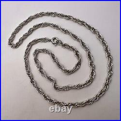 FINE VINTAGE STERLING SILVER 925 Men's Jewelry Chain Necklace Marked 14.7 Gr