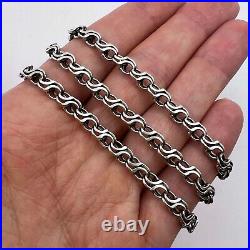 FINE VINTAGE STERLING SILVER 925 Men's Jewelry Chain Necklace Marked 20.2 Gr