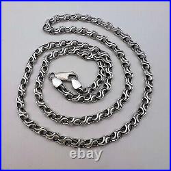 FINE VINTAGE STERLING SILVER 925 Men's Jewelry Chain Necklace Marked 20.2 Gr