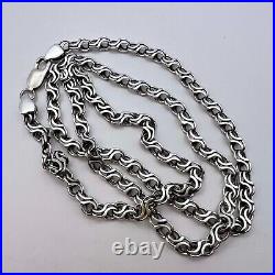 FINE VINTAGE STERLING SILVER 925 Men's Jewelry Chain Necklace Marked 20.2 Gr