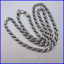 FINE VINTAGE STERLING SILVER 925 Men's Jewelry Chain Necklace Marked 20.2 Gr