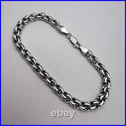 Fine Vintage Sterling Silver 925 Women's Men's Chain Bracelet Marked 18.8 gr