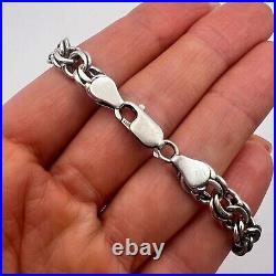 Fine Vintage Sterling Silver 925 Women's Men's Chain Bracelet Marked 18.8 gr