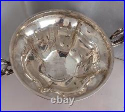 French Sterling with Minerva Marks Covered Large Sugar Bowl 5 Tall