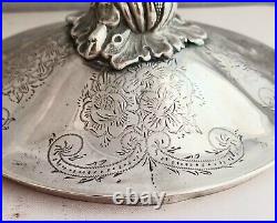 French Sterling with Minerva Marks Covered Large Sugar Bowl 5 Tall