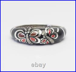 Fun vintage sterling silver crystals enamel butterfly bracelet