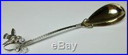 GORHAM Figural BIRD ON WIRE SPOONS SET STERLING SILVER Case 19th Century Marked