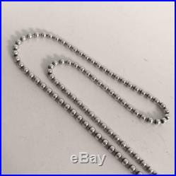GUCCI Authentic GG Logo Mark Interlocking Ball Chain Necklace Sterling Silver