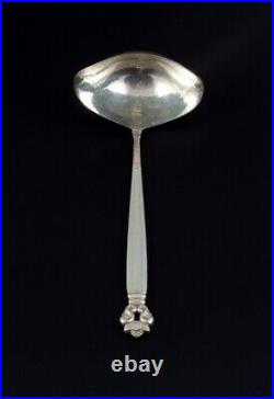 Georg Jensen, Acorn, sauce spoon in sterling silver. Marked after 1945