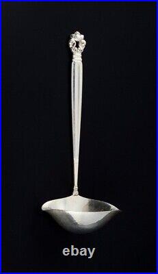 Georg Jensen, Acorn, sauce spoon in sterling silver. Marked after 1945