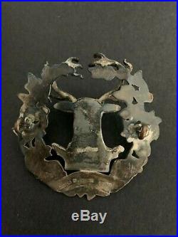 Gordon Highlanders WW2 Officers Sterling Silver Cap Badge Ludlow Maker Marked