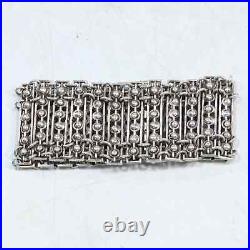 Gorgeous Solid Sterling Silver. 925 (marked and tested) Wide Bracelet 57.5 grams