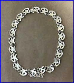 Gorgeous Vintage Sterling Silver Necklace Choker, marked 925, Thailand, 60 Grams