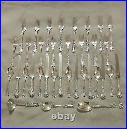 Gorham Buttercup Sterling Silver Set For 8, French Blades Old Mark And Extras