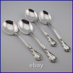 Gorham Chantilly Sterling Silver Cream Soup Spoons 6 1/4 Old Mark Set of 4