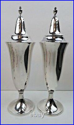 Gorham Solid Sterling Silver 6.5 Tall Salt & Pepper Shakers Date Mark 1925