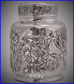 Gorham Sterling Silver Repousse Tea Caddy Date Mark 1890