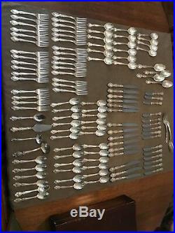 Gotham Melrose Sterling Silver Flatware Huge Set In Box 117 Pieces Marked