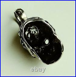 Gothic Skull Cranium Pendant Detailed 925 Sterling Silver Handcrafted Marked