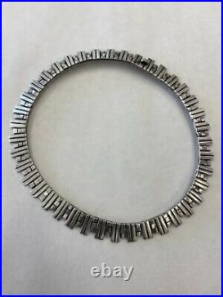 HANDCRAFTED ARTISAN MODERN STERLING SILVER NECKLACE CHAIN CHOKER Taxco Mexico