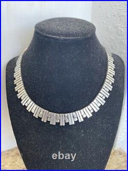 HANDCRAFTED ARTISAN MODERN STERLING SILVER NECKLACE CHAIN CHOKER Taxco Mexico