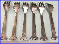 HECTOR AGUILAR TAXCO STERLING AZTEC PATTERN COCKTAIL SEAFOOD FORK (S) mark A-16