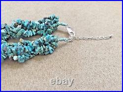 HSN Turquoise multi layer necklace marked A in triangle IL length 17