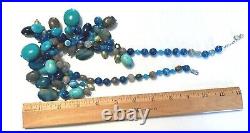 HSN or QVC Turquoise & Quartz Stone Bead 925 Sterling Necklace Marked A IL