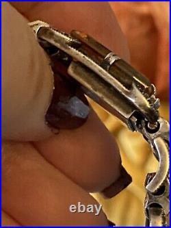 HUGE! HEAVY STERLING Antique 7.5x 5/8! Very rare Retro Bracelet excellent