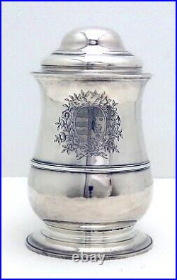 Hand Wrought English Sterling Silver Tankard with Armorial marked JW Dated 1764