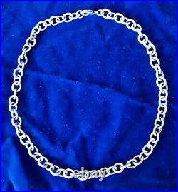 Heavy 925 marked sterling silver Anchor Cable 9mm link chain 19 inches 57.9g 2oz
