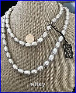 Honora Silver Grey Pearls Large Akoya 36 925 Tags Beautiful Large Size QVC
